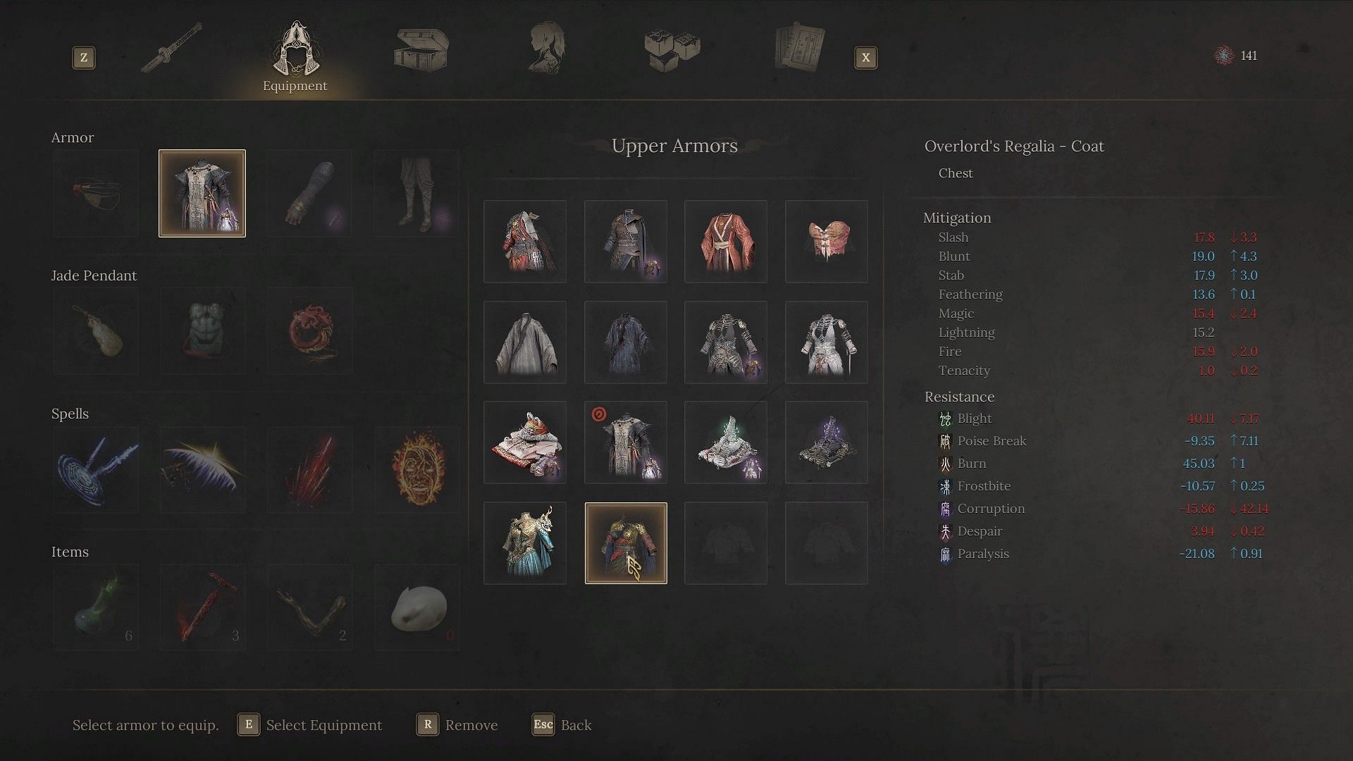 Each armor has a unique aesthetic in Wuchang: Fallen Feathers (Image via 505 Games)